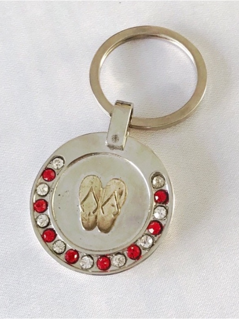 Rhinestone Bling Flip Flop Sailboat Keychain Set - Picture 3 of 6